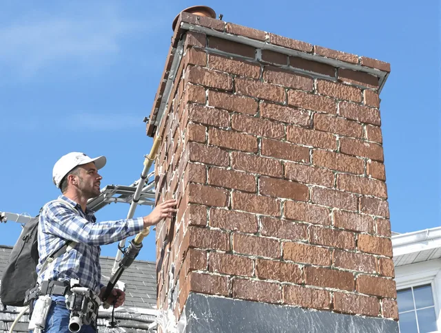 Brickwork for a chimney rebuild by Simsbury Chimney Sweep in Simsbury, CT