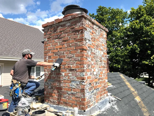 Completed chimney rebuild by Simsbury Chimney Sweep in Simsbury, CT