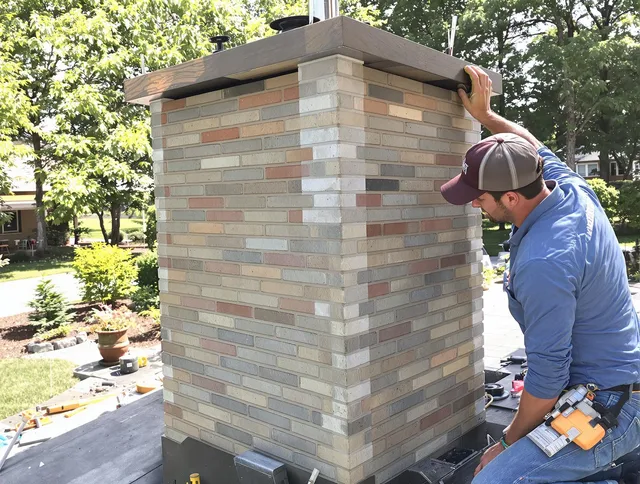 Simsbury Chimney Sweep completing a modern chimney remodel in Simsbury, CT