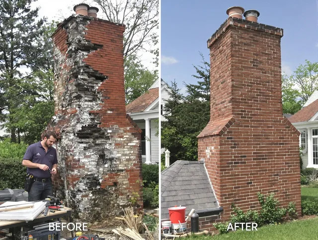 Simsbury Chimney Sweep performing a full chimney restoration in Simsbury, CT