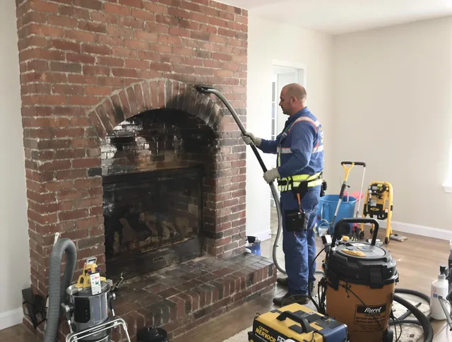 Simsbury Chimney Sweep expert performing detailed chimney sweep in Simsbury, CT