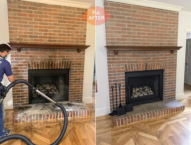 Simsbury Chimney Sweep carefully sanitizing a fireplace in Simsbury, CT