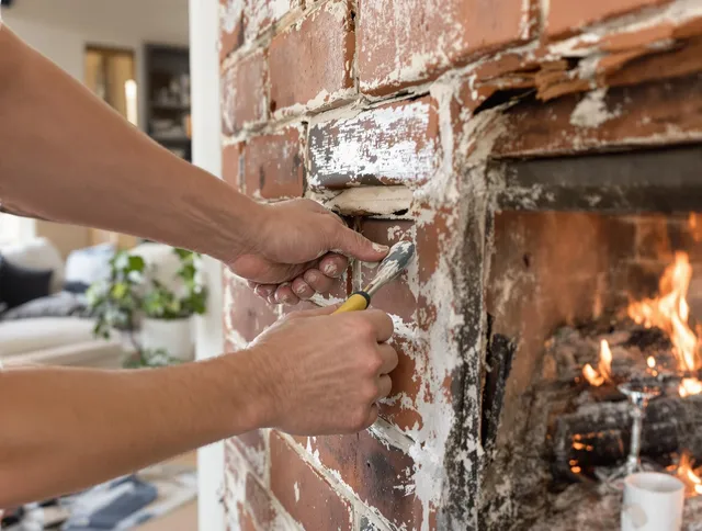 Routine fireplace repair by Simsbury Chimney Sweep in Simsbury, CT