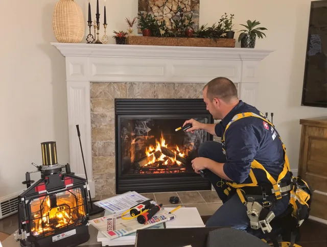 Safety-focused fireplace inspection by Simsbury Chimney Sweep in Simsbury, CT