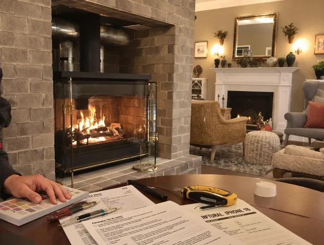 Simsbury Chimney Sweep verifying fireplace safety measures in Simsbury, CT
